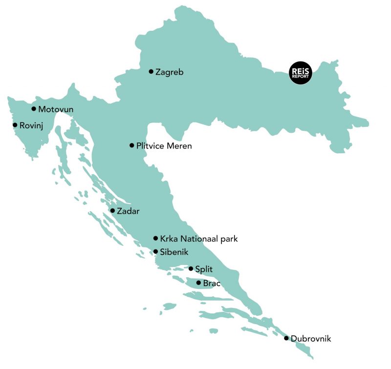 kroatie route kaart rondreis