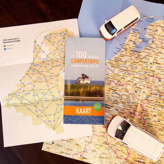 Opvouwbare A3 route- & wegenkaart - 100 campertrips